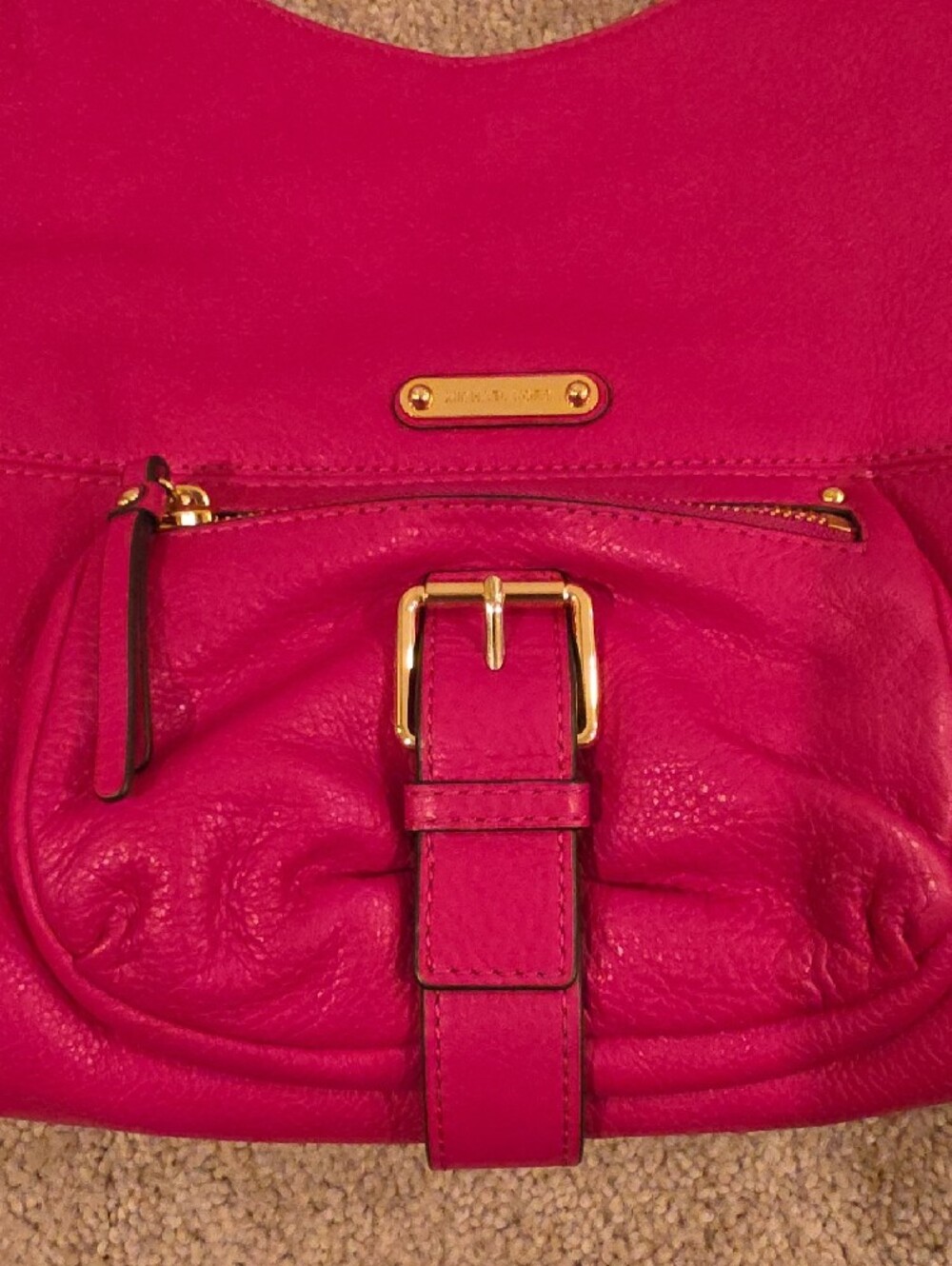Michael Kors Austin Hobo Pink Pebbled Leather Shoulder Bag with Gold Hardware - Picture 5 of 15